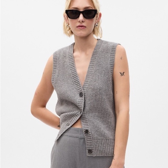 GAP Tops - New with tags! Gap ribbed sweater vest charcoal grey